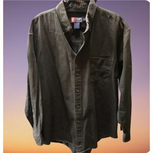 Vintage Men’s Faded Black Chaps Ralph Lauren Button Down Longsleeve Shirt XL